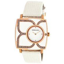 BCBGMaxAzria BG6402 Icon Voyage White Rose Bezel Analog Stones