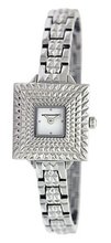 BCBGMAXAZRIA BG8297 Vintage Square Retro Silver Analog Bracelet