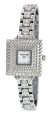 BCBGMAXAZRIA BG8297 Vintage Square Retro Silver Analog Bracelet