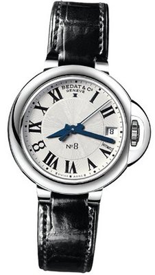 Bedat No. 8 Silver Dial Black Alligator Leather Ladies 828.010.600