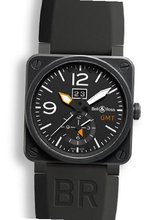 Bell and Ross Aviation Black Dial Black Rubber BR0351-GMT-CB