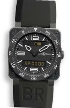 Bell and Ross Type Aviation Black Dial Black PVD Stainless Steel Black Rubber BR0392-AVIA-CA