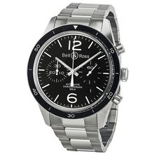 Bell and Ross Vintage Chronograph Black Dial BR126-BL-BE-SS