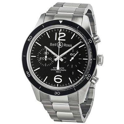 Bell and Ross Vintage Chronograph Black Dial BR126-BL-BE-SS