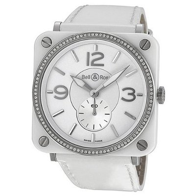 Bell & Ross Aviation Diamond White Ceramic Ladies BRS-98-WCS