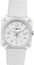 Bell & Ross Aviation Quartz Ladies Brs-White-Ceramic-Diamond