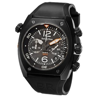 Bell & Ross BR-02-94-CARBON Marine Black Chronograph Dial