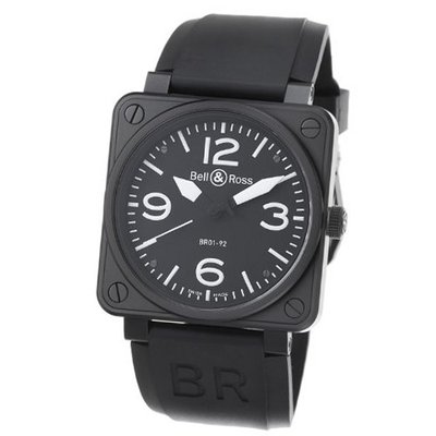 Bell & Ross BR01-92CARBON Aviation Black Rubber Strap