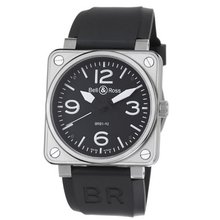 Bell & Ross BR01-92STEEL Aviation Black Rubber Strap