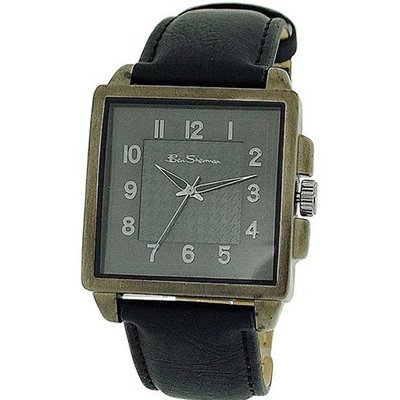 Ben Sherman Analogue Textured Black Dial Black Leatherette Strap BS029