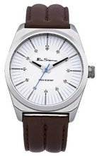 Ben Sherman BS006 White an Brown Leather Strap