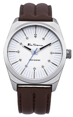 Ben Sherman BS006 White an Brown Leather Strap