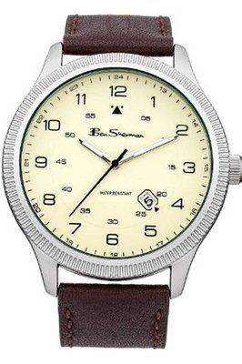 Ben Sherman BS052 Champage and Brown Leather Strap