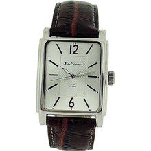 Ben Sherman Gents Textured Silver Dial Burgundy Croc Effect Strap BS037