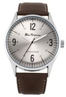 Ben Sherman R879 Silver and Brown Leather Strap