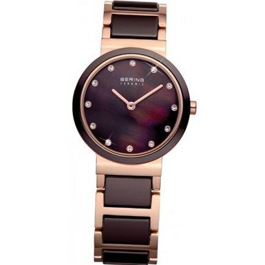 Bering Time 10729-765 Ladies Ceramic Brown Rose Gold