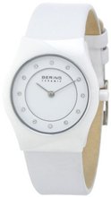 Bering Time 32030-659 Ladies Ceramic White Calfskin