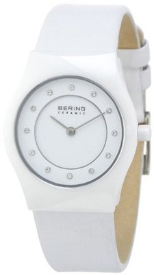 Bering Time 32030-659 Ladies Ceramic White Calfskin