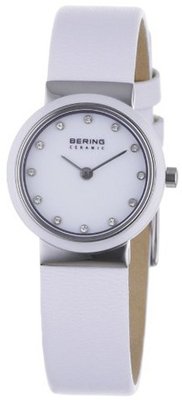 Bering Time 10725-854 Ladies Ceramic White Calfskin