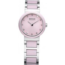 Bering Time 10725-999 Ladies Pink and Silver Ceramic