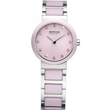 Bering Time 10725-999 Ladies Pink and Silver Ceramic