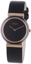 Bering Time 10729-446 Ladies Ceramic Black Calfskin