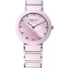 Bering Time 11429-999 Ladies Pink and Silver Ceramic
