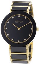 Bering Time 11435-741 Ladies Black and Gold Ceramic