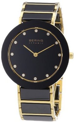 Bering Time 11435-741 Ladies Black and Gold Ceramic