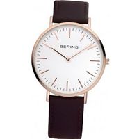 Bering Time 13738-564 Brown Calfskin Classic