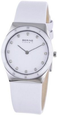 Bering Time 32230-684 Ladies Ceramic White Calfskin