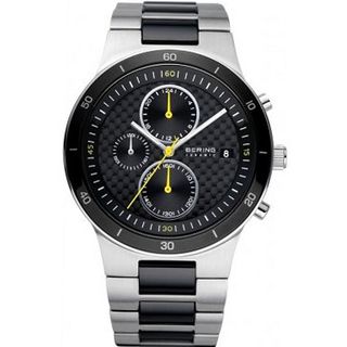 Bering Time 33341-749 Black and Silver Chronograph Ceramic