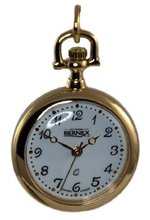 Bernex Pendant Arabic Dial with Blue Enamel and Gold Flowers in Gold Plated Chain GB31031