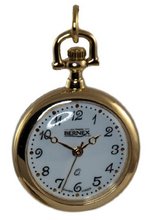 Bernex Pendant Arabic Dial with Red Enamel and Gold Flowers in Gold Plated Chain GB31033