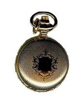 Bernex Swiss Made Gold Plate Ladies Pendant + Chain(Full Hunter Engine Turned)