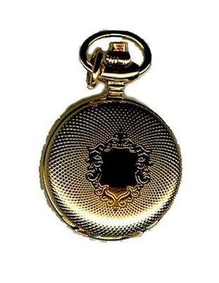 Bernex Swiss Made Gold Plate Ladies Pendant + Chain(Full Hunter Engine Turned)