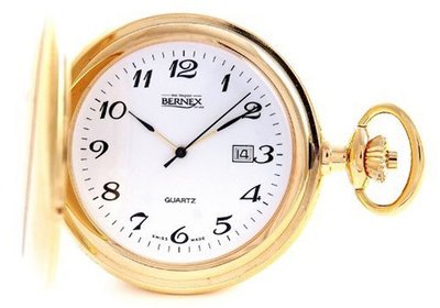 Bernex Swiss Made Gold Plated Pocket Arabic Numerals