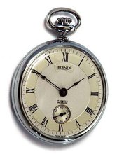 Bernex Swiss Made Mechanical Rhodium Plate Open Face Pocket