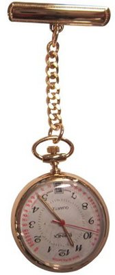 Bernex Swiss Made Nurses Fob Gold Plate with Date