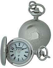 Bernex Swiss Made Rhodium Plate Ladies Pendant +Chain (Full Hunter Engine Turned)