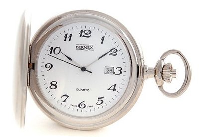 Bernex Swiss Made Rhodium Plated Pocket Arabic Numerals