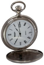 Bernex Swiss Made Rhodium Plated Pocket Roman Numerals