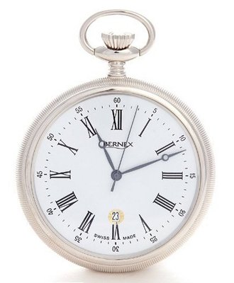 Bernex Swiss Made Rhodium Plated Pocket Slim Open Face Case