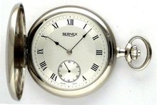 Bernex Swiss Made Rhodium Plated Pocket with 17 Jewel Mechanical Movement