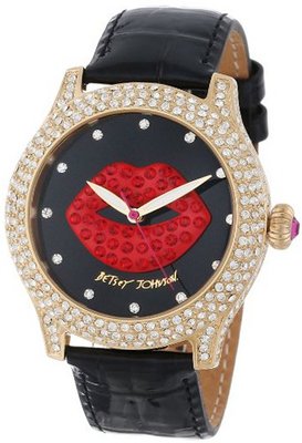 Betsey Johnson BJ00019-58 Analog 3D Lip Graphic Dial