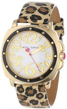 Betsey Johnson BJ00044-09 Analog Leopard Printed Leather Strap