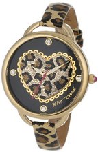 Betsey Johnson BJ00067-14 Analog Leopard Pattern Heart Dial