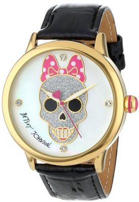 Betsey Johnson BJ00084-36 Analog Skull and Bow Dial