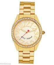 Betsey Johnson BJ00190-08 Crystal Accented Gold Plated Quartz