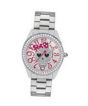 Betsey Johnson BJ00190-39 Ladies Silver Sparkly Skull Design